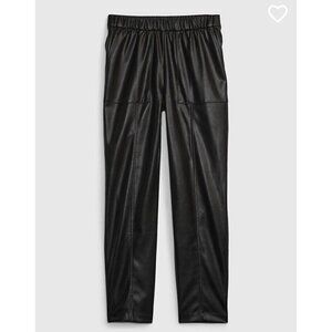 Gap Women’s Black High Rise Vegan Leather Straight Pull-On Pants Size Large